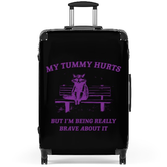 My Tummy Hurts Raccoon Suitcases Weird