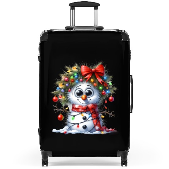 Christmas Merry Christmas For Gift Snowman Suitcases
