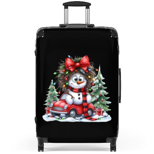 Christmas Merry Christmas For Gift Snowman Suitcases