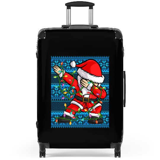 Dabbing Santa Christmas Lights Suitcases
