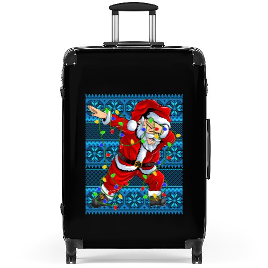 Dabbing Santa Christmas Tree Lights Suitcases