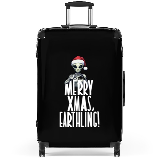 Happy Xmas Earthling Alien Christmas Suitcases