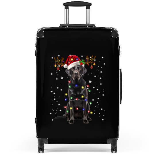 Black Lab Labrador Christmas Tree Light Suitcases
