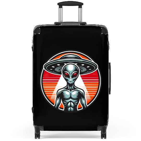 Grey Alien on Mars Suitcases