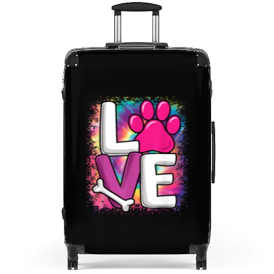 Colorful Love Dog Paw Dog Puppy Lover Women Girls Suitcases