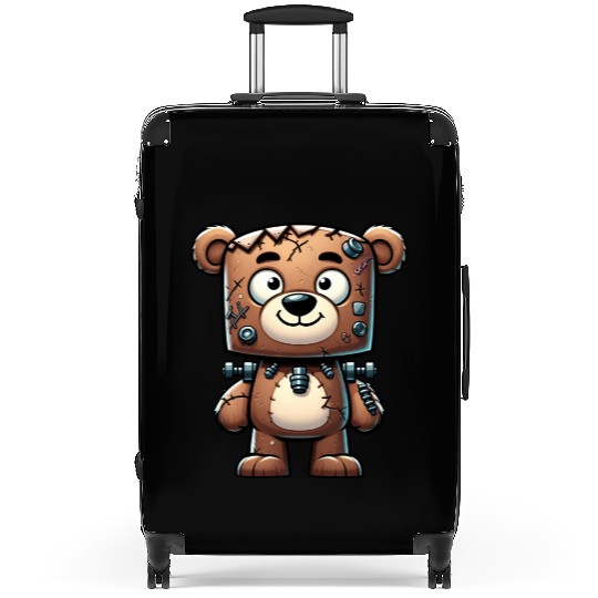 Funny Halloween Zombie Bear Monster Cartoon Suitcases