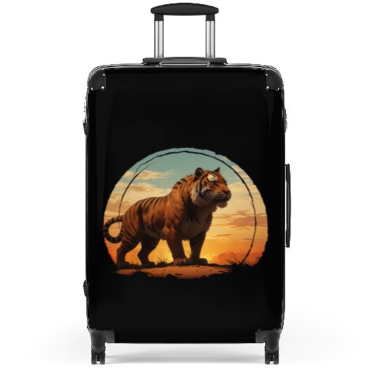 Tiger at Dusk Suitcases