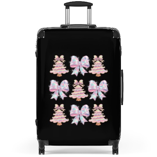 Christmas Coquette Bow, Merry Christmas Suitcases