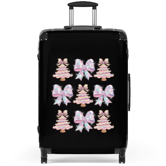 Christmas Coquette Bow, Merry Christmas Suitcases