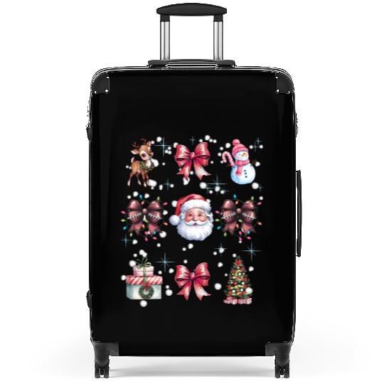 Christmas Coquette Bow, Cute Christmas Santa Suitcases