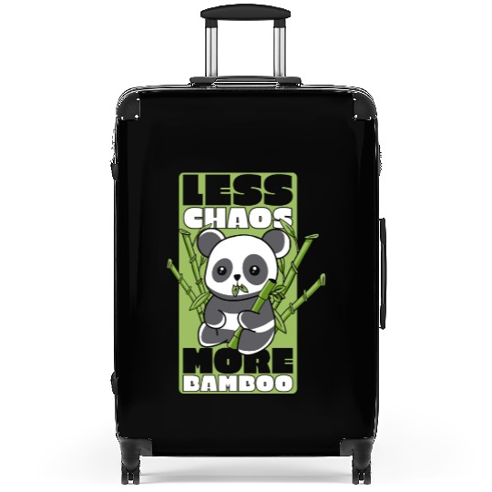 Less Chaos More Bamboo Panda Bear Friend Lover Suitcases