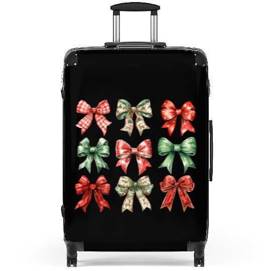 Christmas Coquette Bow, Cute Christmas Suitcases