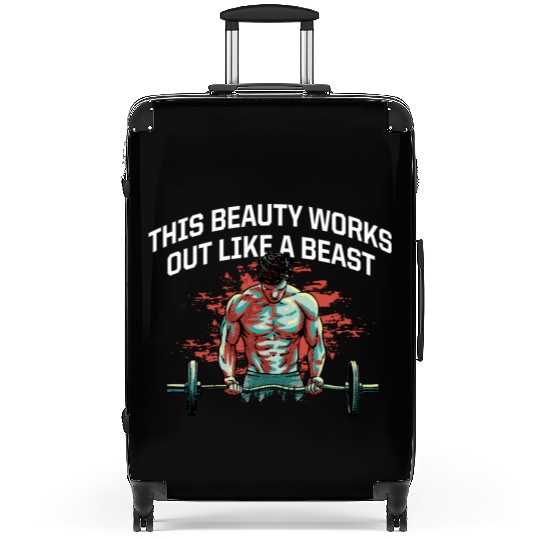 Works Out Like a Beast Funny Workout Humor Gym Suitcases