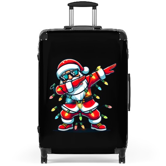Dabbing Santa Christmas Suitcases