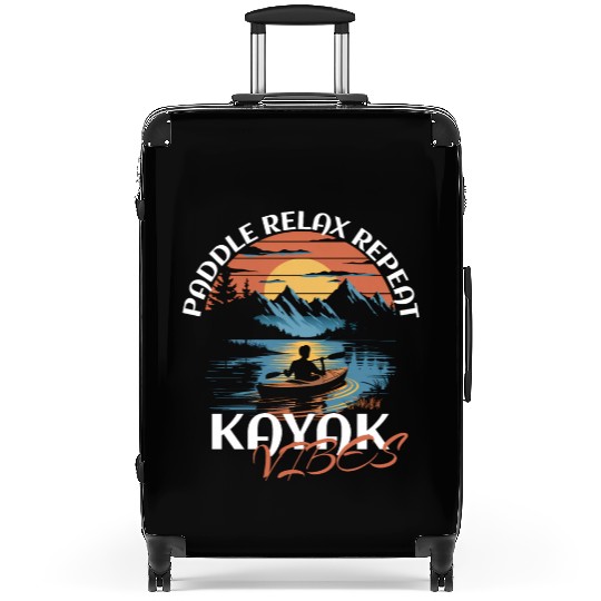 Paddle Relax Repeat Kayak Fishing Vibes Design Suitcases
