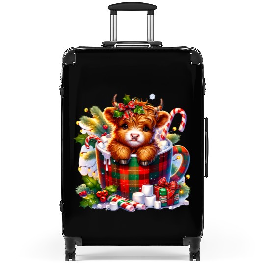Christmas Cute Cow, Merry Christmas Suitcases