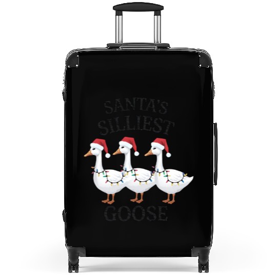 Santa's Silliest Goose Christmas Suitcases
