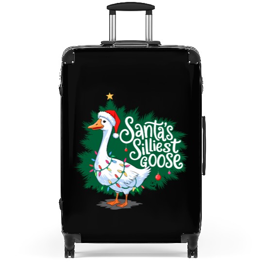 Santa s silliest goose Funny Christmas Family Suitcases