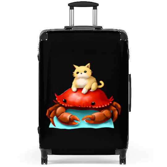 Cat and crab friends Suitcases