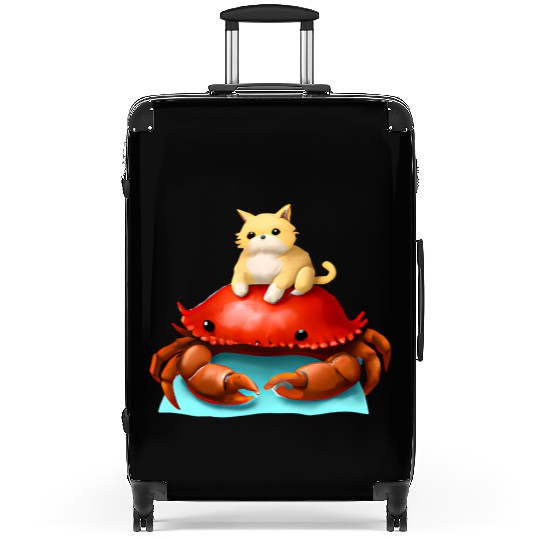 Cat and crab friends Suitcases