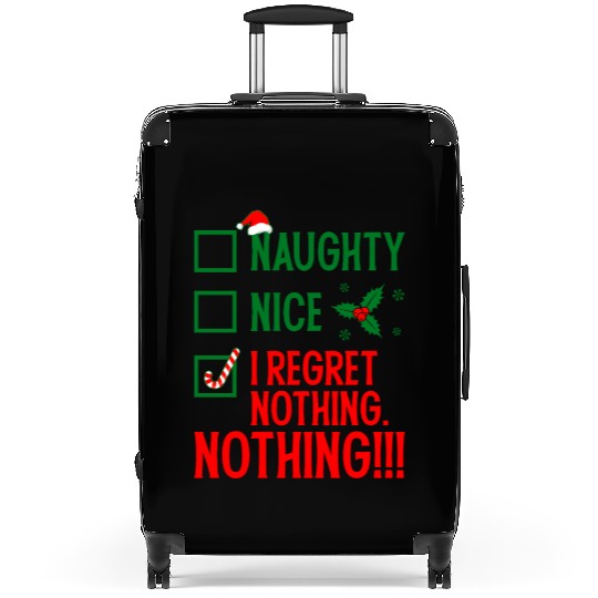 Naughty, Nice, No Regrets Christmas Suitcases