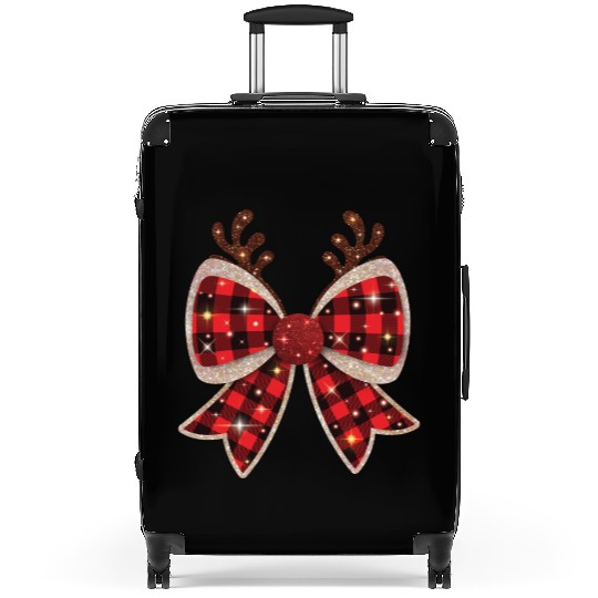 Christmas Coquette Bow, Merry Christmas Suitcases