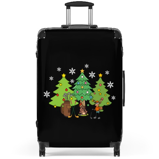 sport funny animal moose playing golf Suitcases