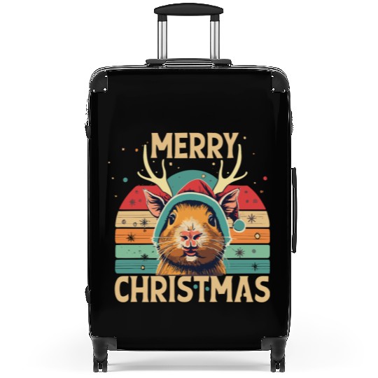 Funny Guinea Pig Christmas Reindeer Suitcases