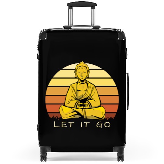 Let It Go Buddha Meditation Sunset Art Suitcases