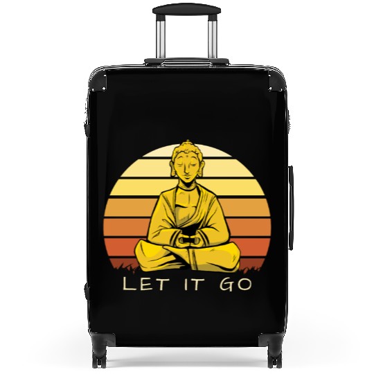 Let It Go Buddha Meditation Sunset Art Suitcases