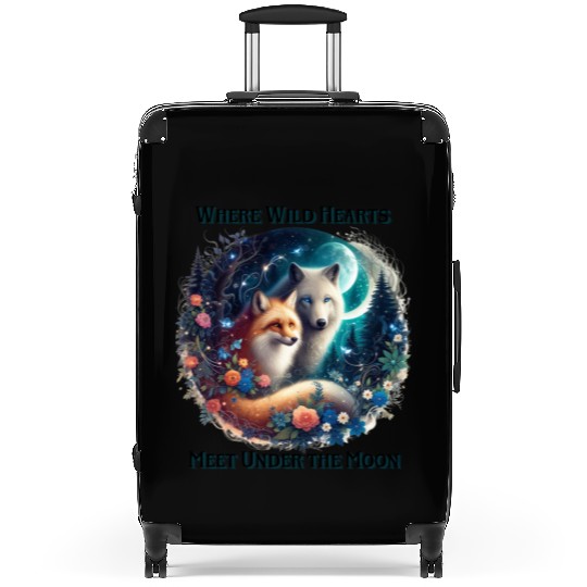Fox and Wolf Meet Under the Moon Suitcases