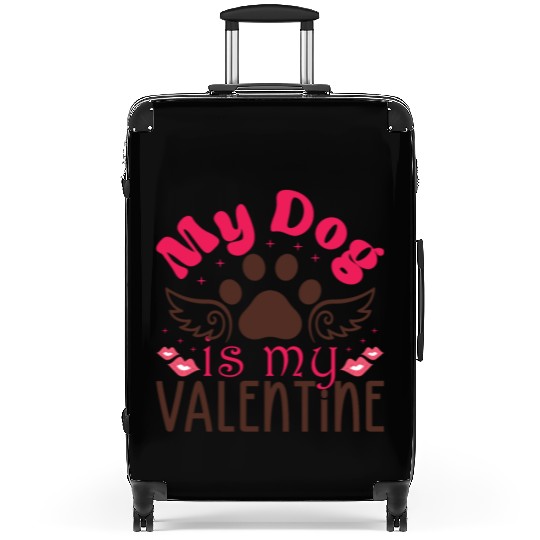 My Dog is my valentine Suitcases
