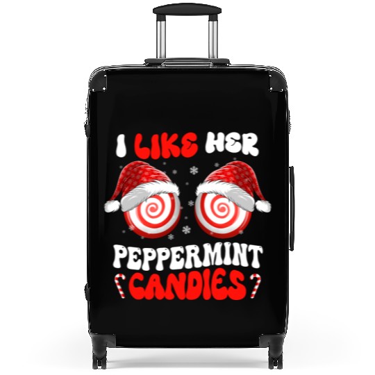 I Like Her Peppermint Candies Couples Christmas Suitcases