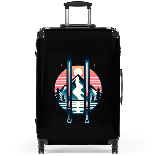 Sunset Mountain Ski Adventure Suitcases