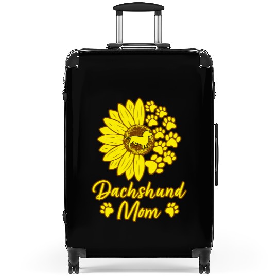 Dachshund Mom Dog Mom Dog Lover Sunflower Suitcases