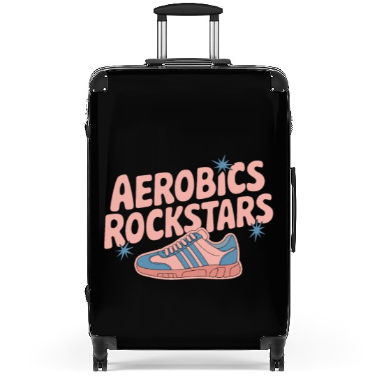 80s Fitness Enthusiast Retro Workout and Neon Suitcases