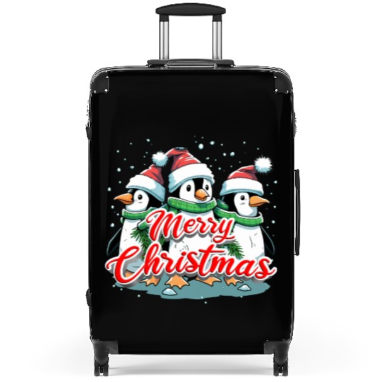 Penguin Trio Christmas Wishes Suitcases