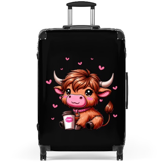 Highland Cow Valentines Suitcases