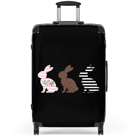 Happy Easter Cute Easter Leopard Bunny Rabbit Suitcases