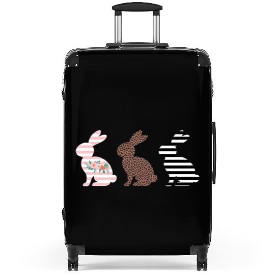 Happy Easter Cute Easter Leopard Bunny Rabbit Suitcases