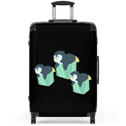 "Adorable Penguin Family on Ice Cubes" Suitcases