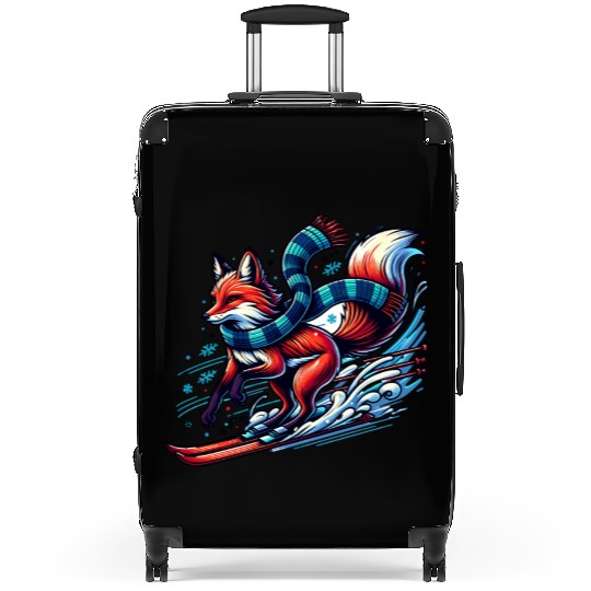 Fox Skiing Adventure in Winter Wonderland Suitcases