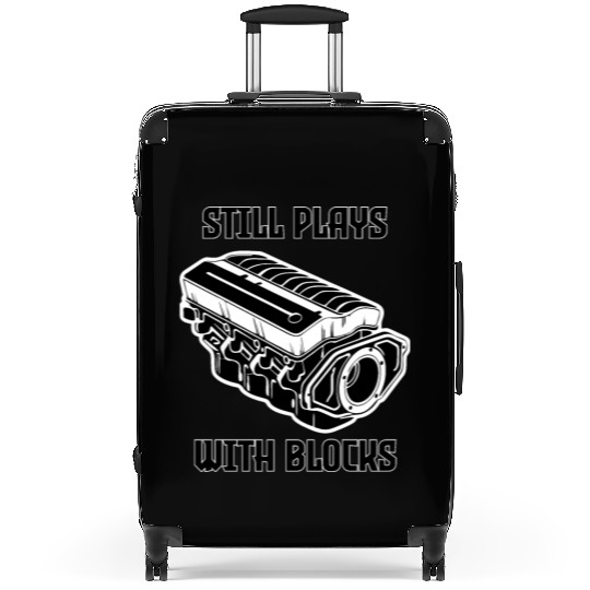 Still Plays with Blocks Car Mechanic Racing Garage Suitcases