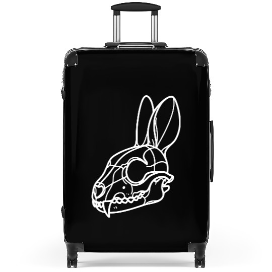Minimalistic Vector Rabbit Skull Kids Drawing Suitcases
