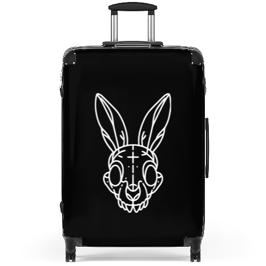 Minimalistic Vector Rabbit Skull Kids Drawing Suitcases