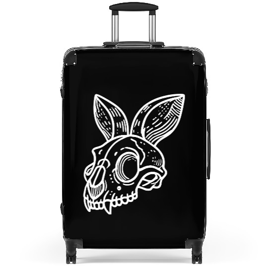 Minimalistic Vector Rabbit Skull Kids Drawing Suitcases