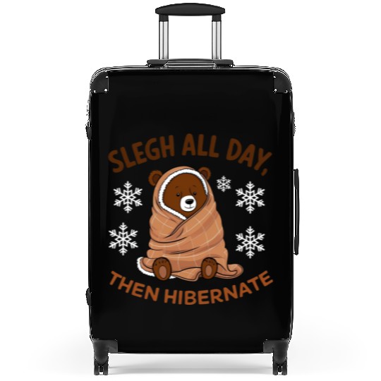 Suitcases Cozy Bear with "Sleigh All Day,