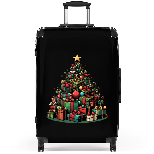 Quirky Christmas Tree of Holiday Presents Suitcases
