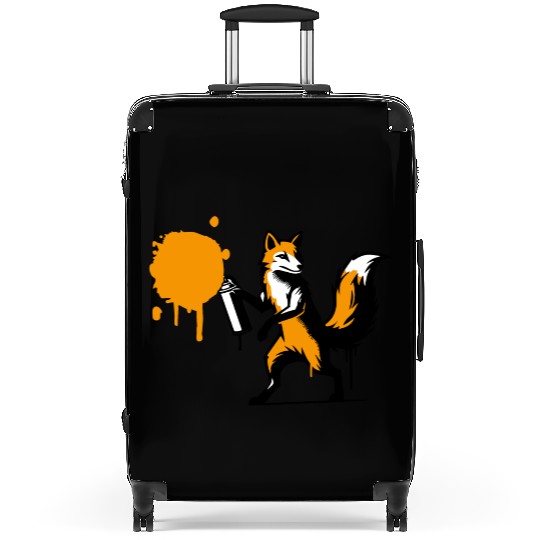 Graffiti Fox in Creative Stencil Style Suitcases