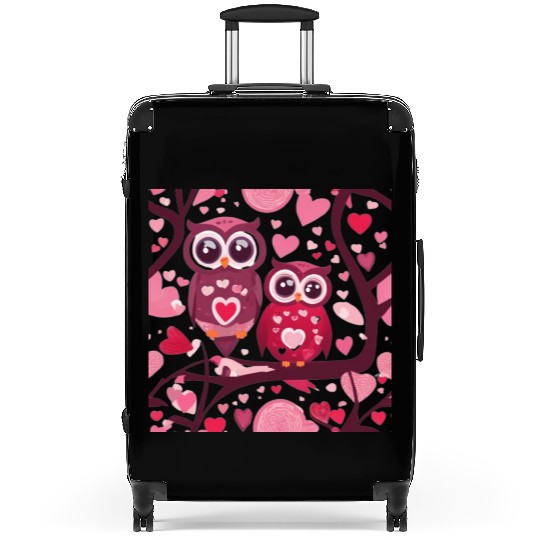 Cute Valentines Owl Suitcases